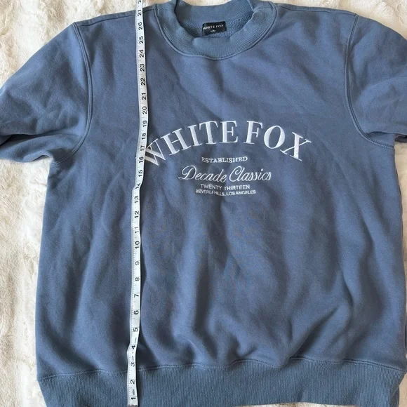 White Fox Boutique Women's Sweatshirt - Slate Blue - Picture 4 of 4